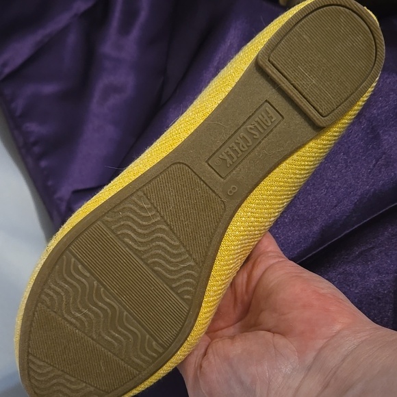 Falls Creek, Yellow, Sz 8, Ballet Style Slip-ons, Memory Foam, Bow Detail - Picture 7 of 10